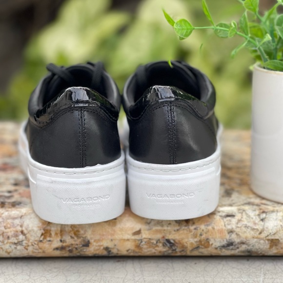 VAGABOND ZOE PLATFORM SNEAKERS BLACK LEATHER size 39 New - Picture 13 of 14